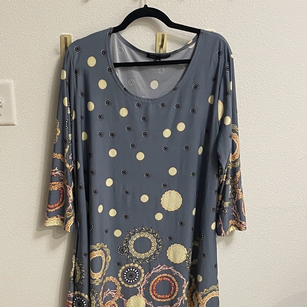 White mark eerie Gray and Gold Women's Tunic whimsy goth eclectic stretchy soft